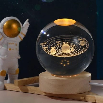 Crystal Ball Night Light Glowing Planet Galaxy Astronaut 3d Moon